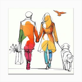 Creative Love And Relationship Illustration 7 Canvas Print