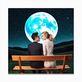 Moon And The Stars 5 Canvas Print