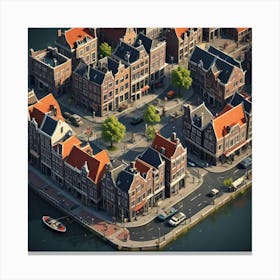 Aerial View Of A City Canvas Print