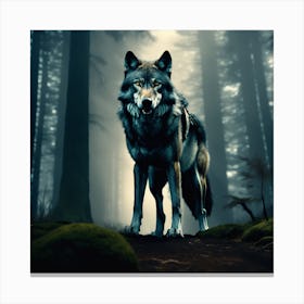 Wolf In The Forest Canvas Print