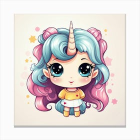 Cute Unicorn Girl Canvas Print