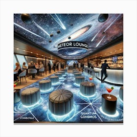 A Chic Futuristic Bar And Lounge Area Called The M Canvas Print