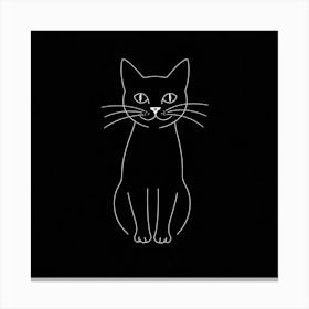 Cat On A Black Background Canvas Print