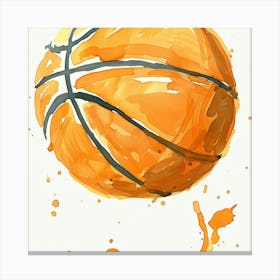 Watercolor Basketball Painting Canvas Print