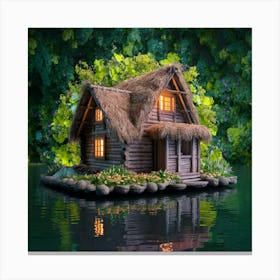 House On A Lake 3 Canvas Print