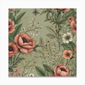 Floral Wallpaper Canvas Print