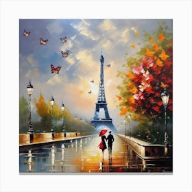 Paris In The Rain 3 Canvas Print