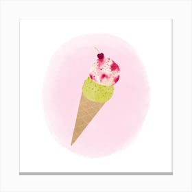 Ice Cream Square Canvas Print