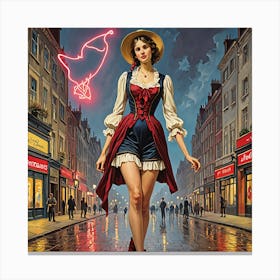 Girl In A Dress Canvas Print