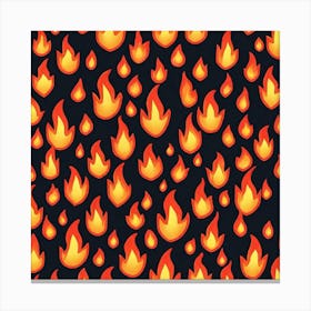 Flames On Black Background 73 Canvas Print