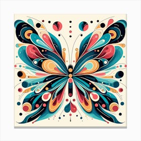 Colourful Block Print Butterfly Abstract I Canvas Print