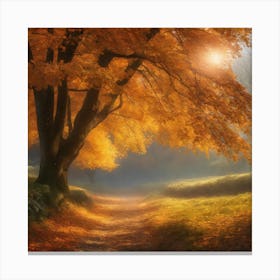 Autumn Tree In The Forest Canvas Print