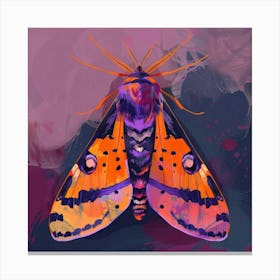 Moth on purple Canvas Print