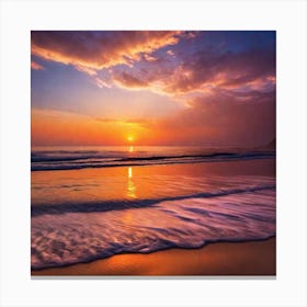 Sunset On The Beach 241 Canvas Print