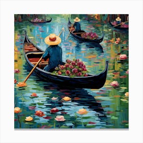 Gondolas In The Water Canvas Print