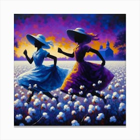 Girls Running Free Canvas Print