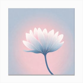 A White And Pink Flower In Minimalist Style Square Composition 660 Canvas Print