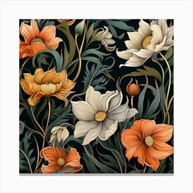 Floral Pattern 35 William Morris Inspired Canvas Print