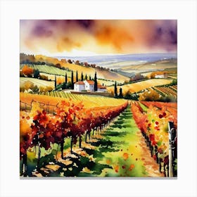 Tuscan Vineyard 4 Canvas Print