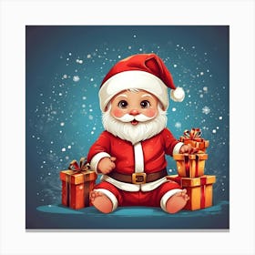 Santa Claus With Gifts Canvas Print