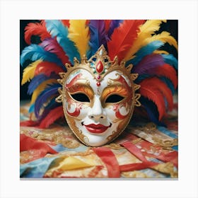 Carnival Mask Photo Canvas Print