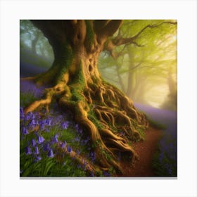 Bluebells In The Forest 15 Canvas Print