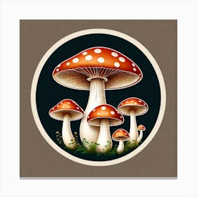 Mushrooms In The Forest 29 Canvas Print