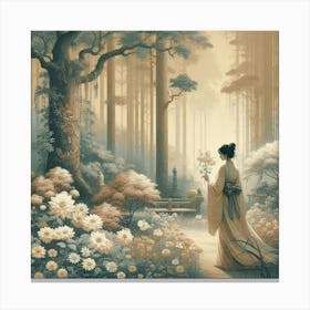 Woman In The Woods Canvas Print