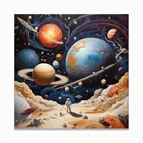 Planets In Space Canvas Print