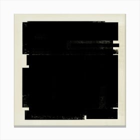 Black Abstract No. 1 - Abstract Black on Beige , Neutral, Minimalist, Monochromatic, Square, Contemporary Wall Art Canvas Print