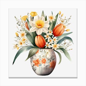 Daffodils In A Vase Canvas Print