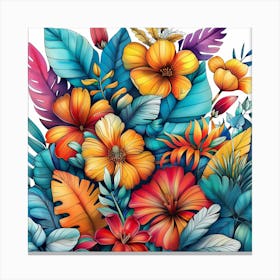 Tropical Flowers 2 Canvas Print