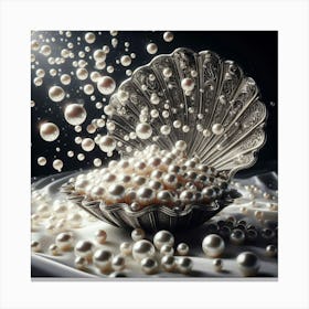 Pearls In A Shell Canvas Print