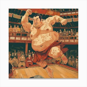 Sumo Wrestling 3 Canvas Print