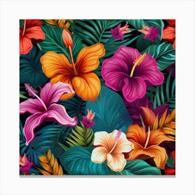 Seamless Tropical Pattern 1 Canvas Print