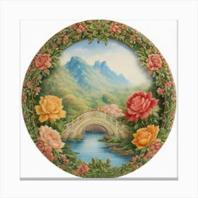 Bridge Of Roses 1 Canvas Print