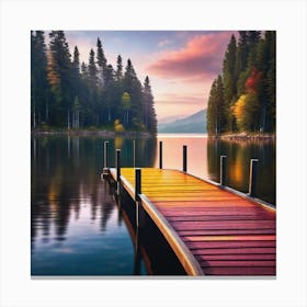 Dock At Sunset 2 Canvas Print