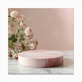 Pink Marble Cake Stand 11 Canvas Print