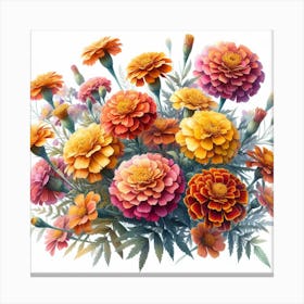 African Marigold flowers 5 Canvas Print