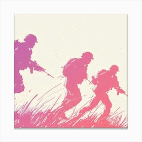 Three Soldiers In The Field Canvas Print