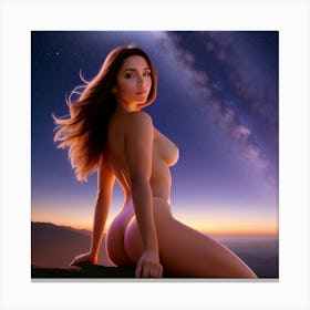 Nude Woman In The Sky Canvas Print