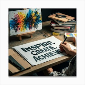 Inspire Create Achieve 3 Canvas Print