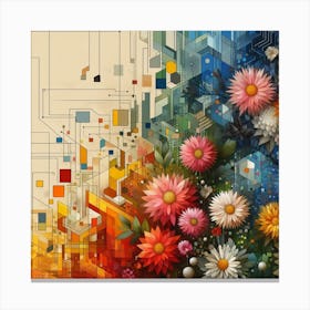 Abstract Flowers Canvas Print