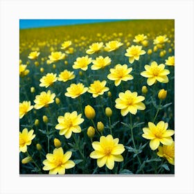 Field Of Yellow Flowers 4 Canvas Print