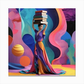 Modern Woman Embodying Artistic Balance Canvas Print