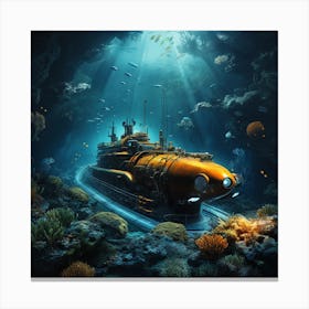 Underwater Submarine 1 Canvas Print