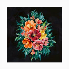 A Stunning Watercolor Painting Of Vibrant Flower (4) (1) Canvas Print