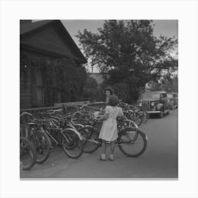 Pocatello, Idaho, Bicycle Racks By Russell Lee Canvas Print