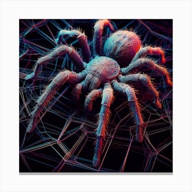 Tarantula In The Web Canvas Print