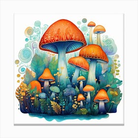 Mushrooms In The Forest 106 Canvas Print